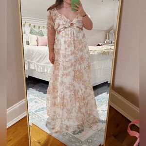 Floral Cut Out Maxi Dress